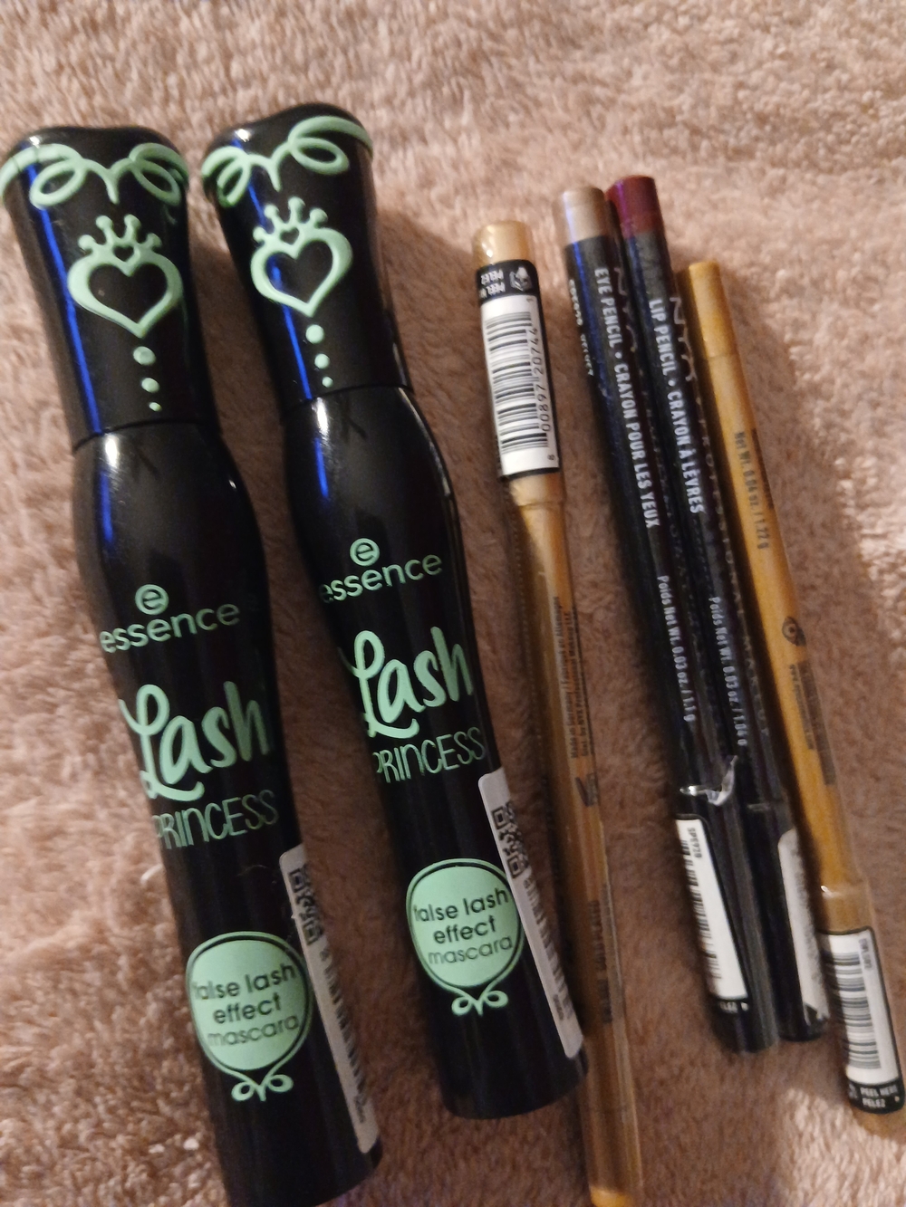 Ulta Beauty Eye Makeup Lot - Black Mascara + Gold, Brown, Pink, Purple Liners